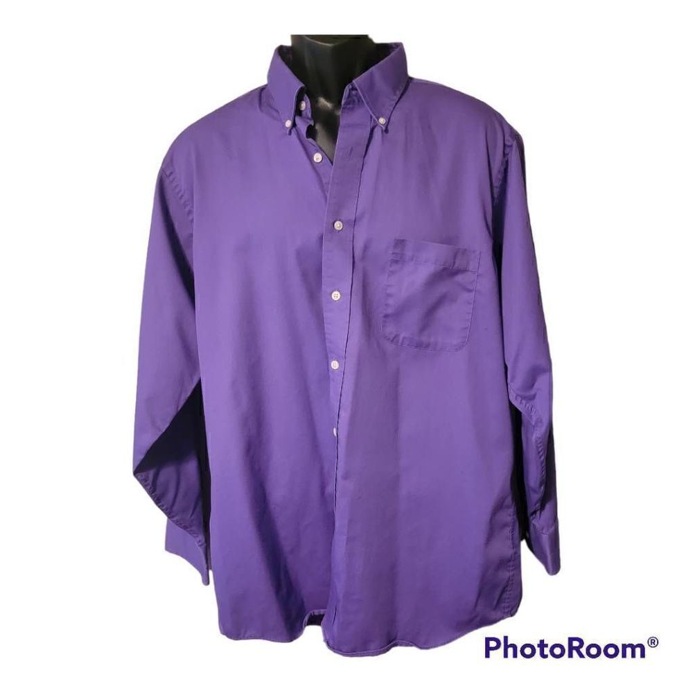 Izod Purple Relaxed Fit Button Down Shirt Size 17 (32/33)